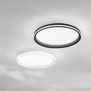 Fabas Luce Plafonnier LED Isy, noir, Ø 45 cm, métal, CCT, à intensité variable