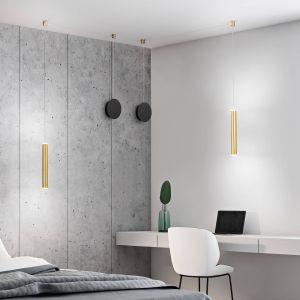 Fabas Luce Suspension LED Prado, laiton, métal, à intensité variable