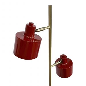 Dyberg Larsen Lampadaire Ocean, rouge foncé, 160 cm, à 2 lampes.
