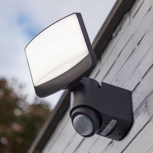 LUTEC Spot d’extérieur LED Sunshine, détecteur, 18 cm