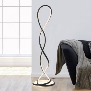 Lampe sur pied LED Twist Paul Neuhaus, noir, hauteur 143 cm