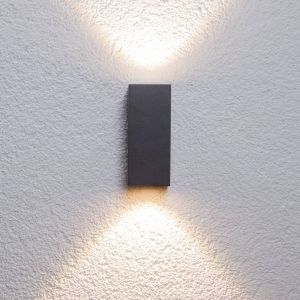 Applique d'extérieur LED Lucande Tavi, hauteur 15 cm, noir