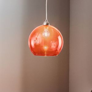 SOLLUX LIGHTING Suspension Colour, abat-jour en verre rouge