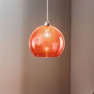 SOLLUX LIGHTING Suspension Colour, abat-jour verre rouge