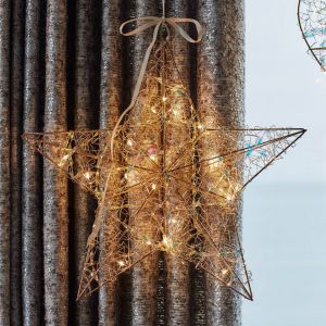 Sirius D&eacute;coration d'int&eacute;rieur LED Lily Star, dor&eacute;e, 40 x 40 cm, &agrave; piles