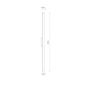 Euluna Applique murale LED Demi L, noir, aluminium, hauteur 144 cm, IP54