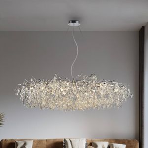 Paul Neuhaus lustre Ricicle, chrome, longueur 150 cm
