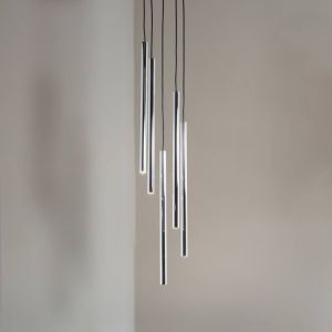 SIGMA Suspension Sopel Lux, à 5 lampes, ronde, noir/argent, G9
