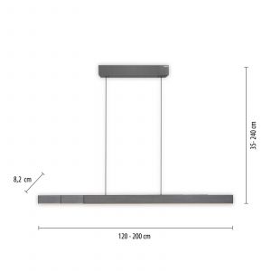 PURE Suspension LED Moto-Rise, gris, aluminium, CCT