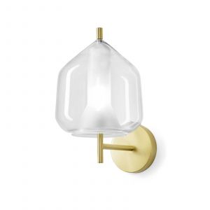 miloox by Sforzin Applique murale X-Ray, Ø 17 cm, transparent/doré, verre