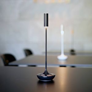 Sigor Lampe de table LED rechargeable Nucandle, noir, IP54, intensité variable