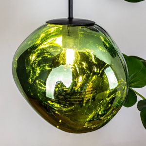 Eco-Light Suspension Canopus, vert, Ø 28 cm, verre, E27