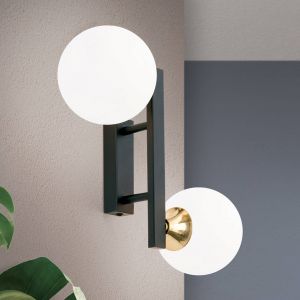 Orion Applique Snowwhite avec sph&egrave;res de verre, noire