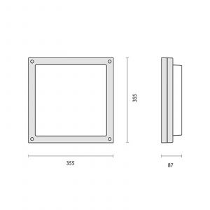 Performance in Lighting Applique Bliz Square 40, 3 000 K blanche dimmable