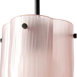 GUBI Suspension Seine, laiton antique, verre rose corail