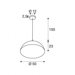 SLV suspension Forchini, 50 cm noir/doré plastique