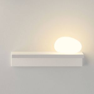 Applique murale LED Vibia Suite, pierre &agrave; droite, blanche, 14 cm