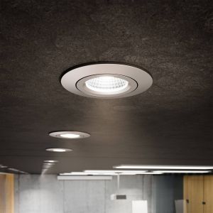 Sigor LED Spot à encastrer au plafond Diled, Ø8,5cm, 10 W, Dim-To-Warm, acier