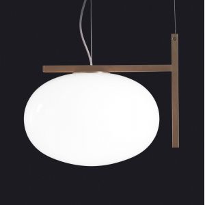 Oluce Alba 466 Suspension avec d&eacute;cor m&eacute;tallique, bronze