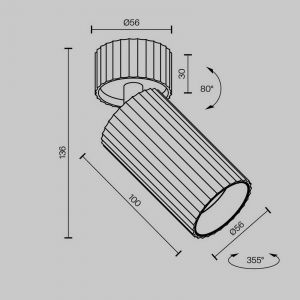 Spot pour plafond Calipso de Maytoni, noir, orientable, GU10