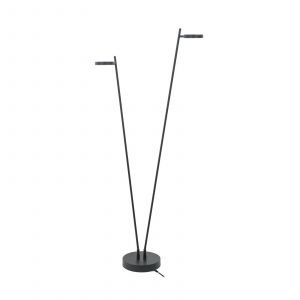 HighLight Lampe sur pied LED rechargeable Round Move, à 2 lampes. noir 142 cm CCT dim