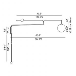 Luceplan Malamata applique, laiton brossé