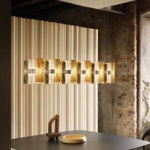 Suspension LED Slamp La Lollo, couleur or, 140 cm