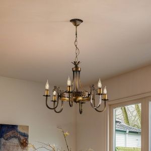 Jupiter Lustre Castle, patiné clair, Ø 62 cm, métal, à 6 lampes.