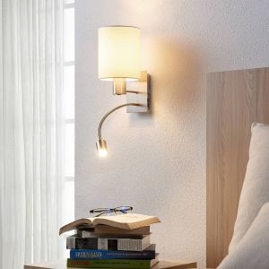 Applique murale Lindby Shajan, lot de 2, 29 cm, E27, lampe de lecture LED