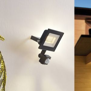 Projecteur d'ext&eacute;rieur LED Maikel de Prios, capteur, 20 W, m&eacute;tal, lot de 2