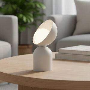 EMIBIG LIGHTING lampe &agrave; poser Boto LN1, beige, acier/verre, hauteur 31 cm, G9