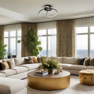 Milagro Lighting Plafonnier LED Delta, m&eacute;tal, noir, 4 000 K