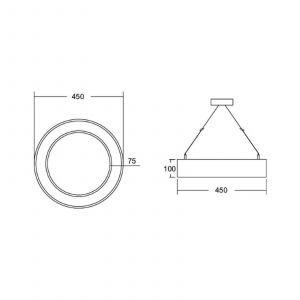 BRUMBERG Biro Circle Ring10 direct Ø 45 cm, CA, CCT, noir