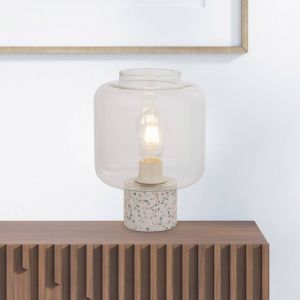 Searchlight Lampe à poser X Vessel, blanc / clair, béton, verre