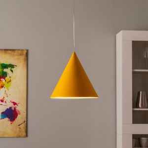 TK Lighting Suspension Cono, à 1 lampe, Ø 32 cm, jaune