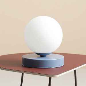 ALDEX Lampe de table Joel, hauteur 17 cm, bleu/blanc