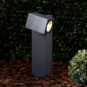 Lucande, luminaire pour socle LED Lorik, 30 cm, anthracite, aluminium