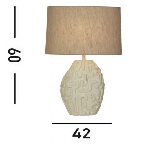 Searchlight Lampe à poser Adelaide, crème, hauteur 59,5 cm, textile/résine synthétique