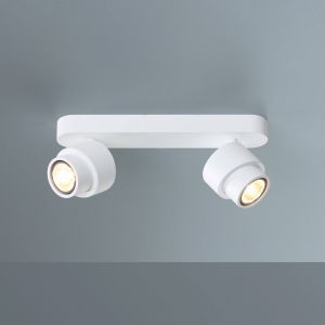 Escale Spot LED BRUSH, blanc, 30 cm, &agrave; 2 lampes, m&eacute;tal, &agrave; intensit&eacute; variable, 2 700 K