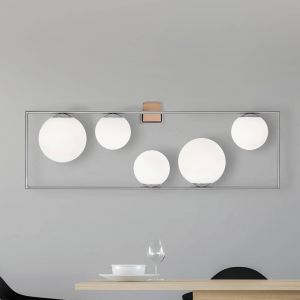 miloox by Sforzin Applique murale Buble, couleur acier, &agrave; 5 lampes, verre