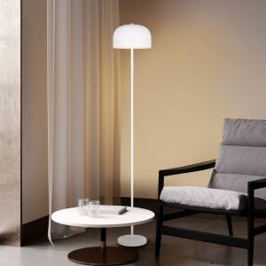 Reality Leuchten Lampadaire LED rechargeable Jeff, blanc, métal, hauteur 147 cm