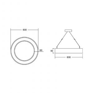 BRUMBERG Biro Circle Ring5 up/down Ø 60 cm on/off blanc 840