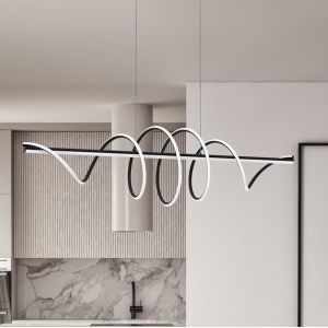 Eko-Light Suspension LED Twist, plastique noir, 30 W, longueur 110 cm
