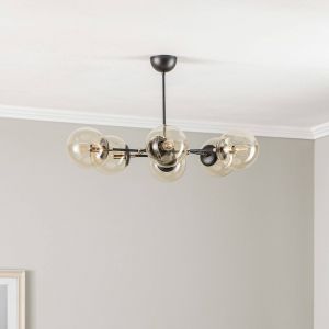 Alfa Plafonnier Itoris, à 6 lampes, noir/doré