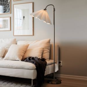 PR Home Frenja lampe sur pied, blanc/chrome, Ø 45 cm