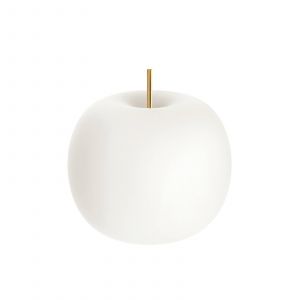 kdln Lampe à poser Kushi, laiton/blanc, Ø 33 cm, verre