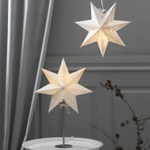 STAR TRADING Lampe à poser Bobo, blanc, étoile en papier, hauteur 51 cm, E14