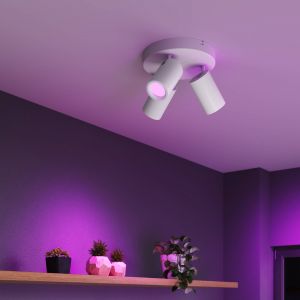 Spot pour plafond Calex Smart, blanc, Ø 21 cm, à 3 lampes, GU10-LED RGBW