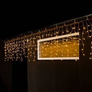Konstsmide Christmas Rideau lumineux LED pluie de glace ambre transp. 10m