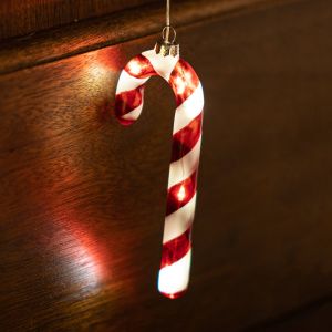 Sirius Pendentif d&eacute;coratif Hannah Candy Cane rouge